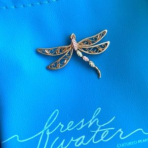 Black Hills Gold Filigree Dragonfly gold pendant